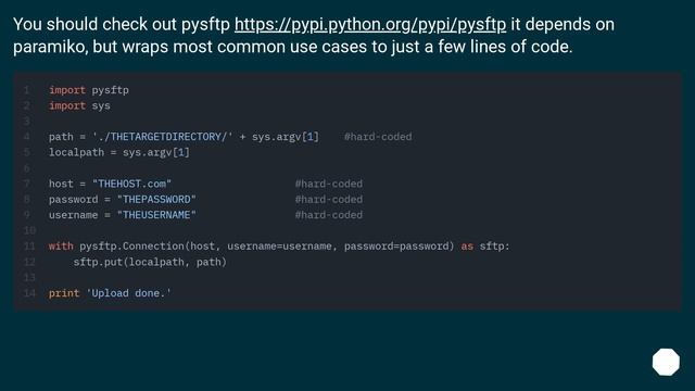 SFTP in Python? (platform independent) смотреть онлайн