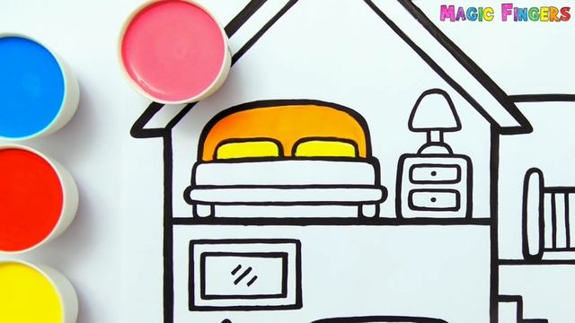 Dollhouse Drawing, Painting, Coloring For Kids & Toddlers | Try To Draw, Paint With Me #228