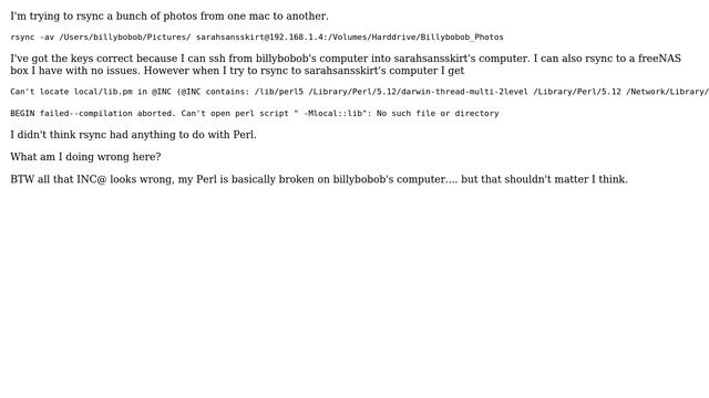 rsync on Lion failing with Perl error смотреть онлайн