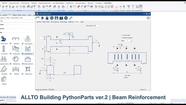 Demo | Beam Reinforcement - ALLTO Building PythonParts Version 2.0 смотреть онлайн