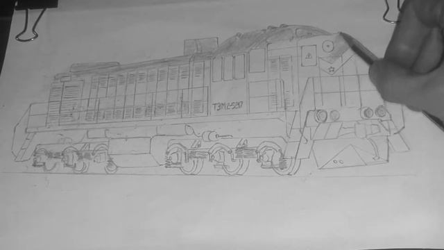 КАК НАРИСОВАТЬ ТЕПЛОВОЗ ТЭМ-2 [TIMELAPSE] РЕАЛИСТИЧНЫЙ РИСУНОК ПОЕЗДА смотреть онлайн