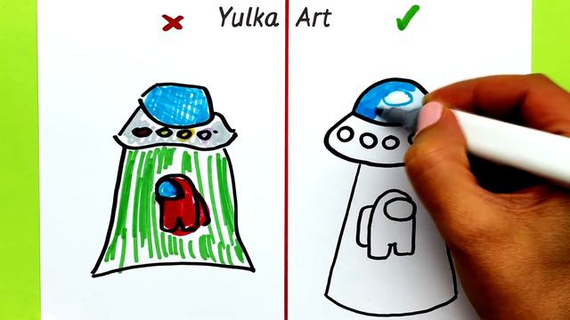 Amazing Among Us Drawings Compilation in One minute challenge by Yulka Art. Do vs Don't drawing смотреть онлайн