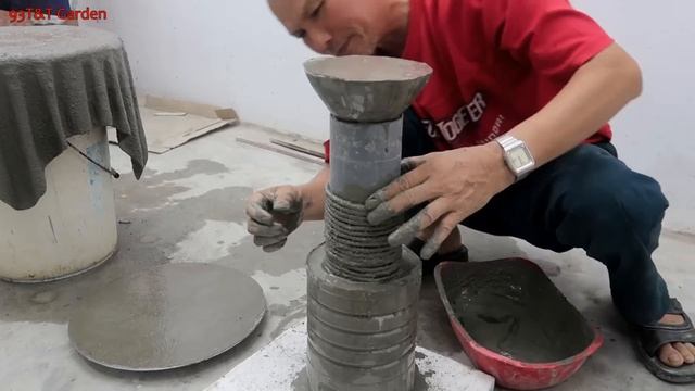 How To Make a Coffee Table With Old Towels and cement - Garden Decoration смотреть онлайн