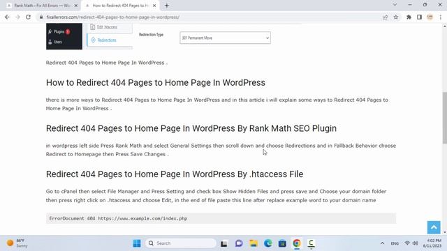 How to Redirect 404 Pages to Home Page In WordPress смотреть онлайн
