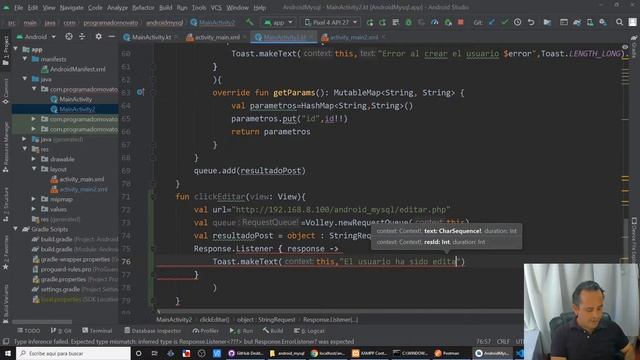 Editar un registro del api-rest desde nuestro teléfono (Curso de Android Studio y Mysql)[10] смотреть онлайн