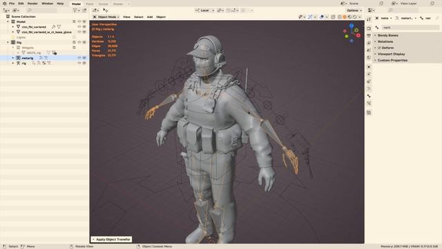 Blender how-to quickly tweak the human meta-rig from Rigify add-on смотреть онлайн