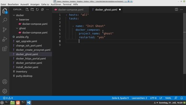 Ghost mit Ansible und eingebundenem Docker-Compose - 16 Hetzner Cloud Server Installation смотреть онлайн