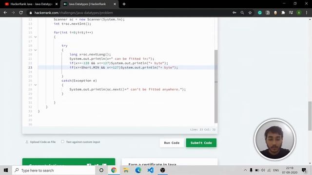Java Datatypes HackerRank Solution | Java Tutorial | CodeWithAbhi | смотреть онлайн