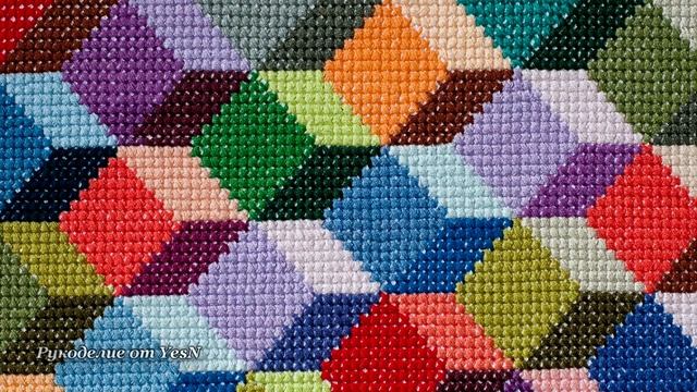 Графический узор вышитый крестом с 3D эффектом. смотреть онлайн