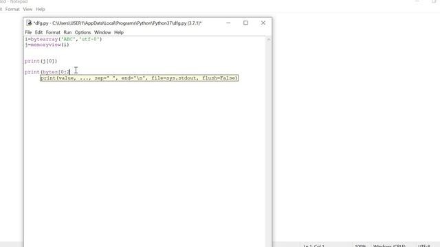 memoryview( ) function Example in Python смотреть онлайн