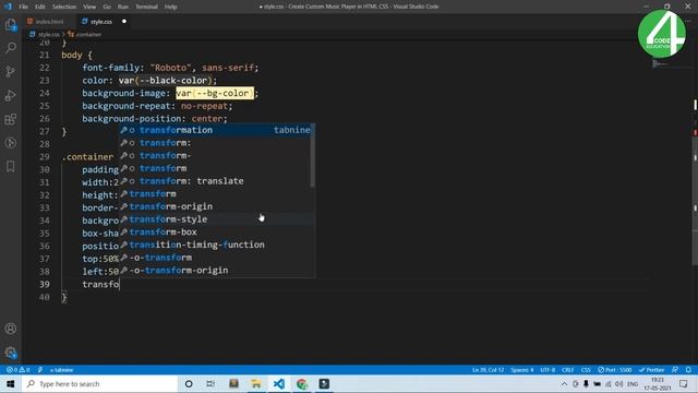 Create Custom Music Player HTML CSS | Music Player UI Design Tutorial In Hindi | Code4education смотреть онлайн