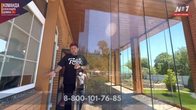 Высота остекления 3150! Безрамное остекление террасы в Красносельской. Раздвижное остекление террас смотреть онлайн