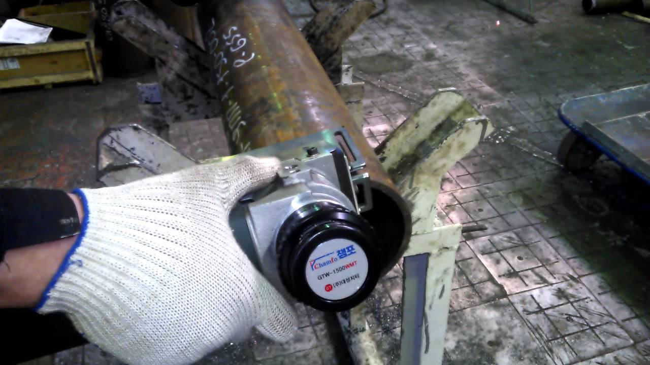 Формирование фаски на трубе фаскоснимателем GTW-1500WMT