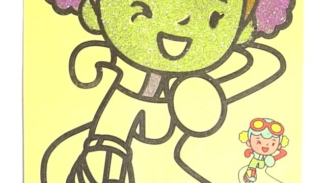 Девочка рисуем блёстками | Как рисовать блёстками | Познавайка ТВ смотреть онлайн