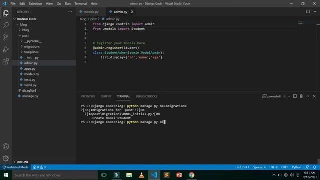OperationError at/admin/post/student/ no such table:post_student || Django Problems Solutions смотреть онлайн