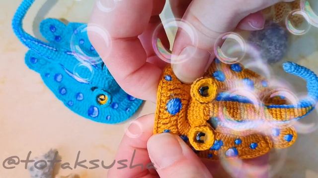 Crochet Stingray. Amigurumi Toys.