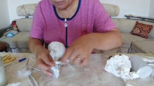 Ватная игрушка "Красная шапочка". Делаем одежду.