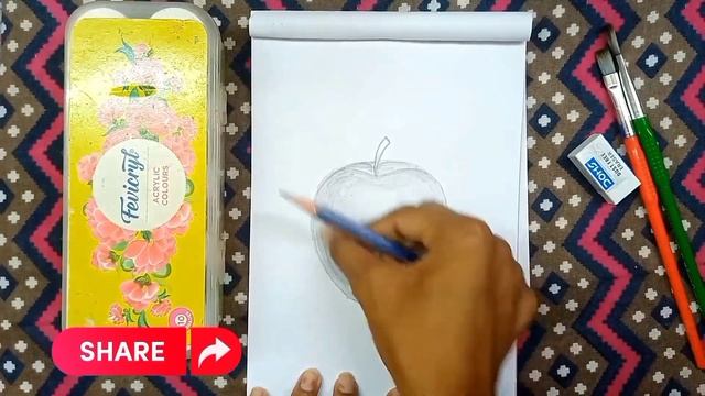 How to draw a realistic apple // Apple 3D Sketch Drawing . смотреть онлайн