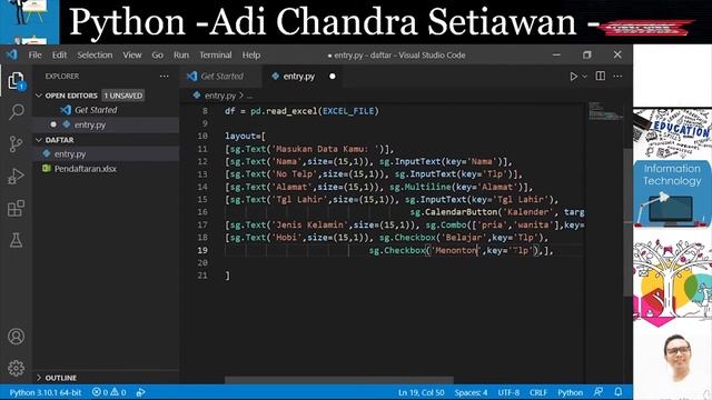 Aplikasi Sederhana Dengan Python Tersimpan Otomatis Di Excel смотреть онлайн