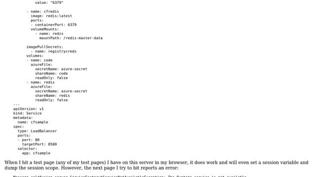 How do you configure a Redis pod for use as a session datastore for ColdFusion within a... смотреть онлайн