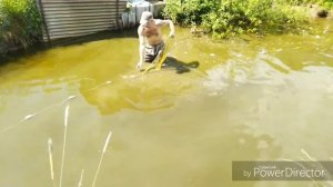 Домашняя рыбалка бреднем.