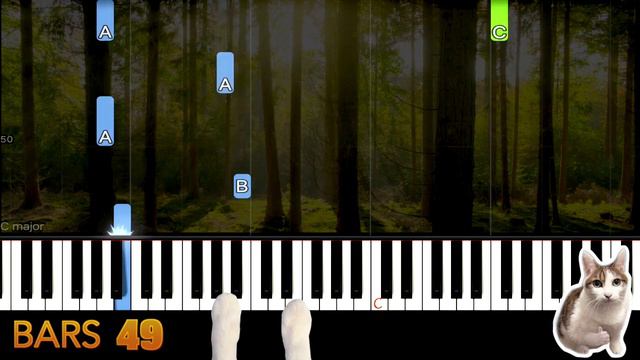 My Neighbor Totoro (C Key) - Piano Tutorial EASY SLOW + Free Sheet Music PDF смотреть онлайн