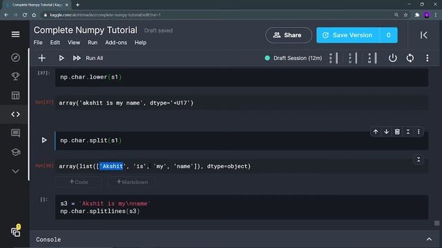 Part 8 : Numpy String Operations | np.char | Numpy Complete Tutorial смотреть онлайн