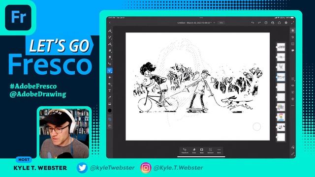 Let's Go Fresco with Kyle T. Webster: Introduction to Adobe Fresco (Pt. 2) | Adobe Creative Cloud смотреть онлайн