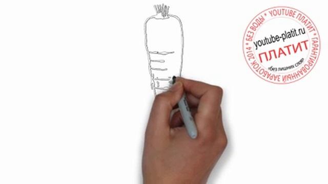 Как нарисовать зеленую морковь поэтапно карандашом смотреть онлайн