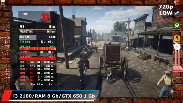 Red Dead Redemption 2 в Steam. Тест на слабом пк