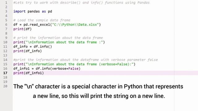 Numpy Arrays - describe and info using python смотреть онлайн