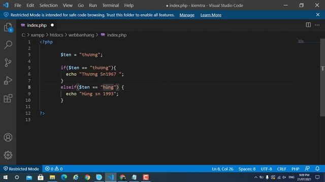 Học PHP Bài 12 - Thực hành if else elseif смотреть онлайн