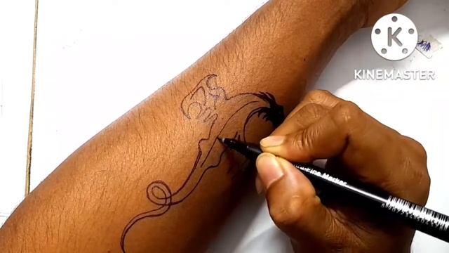 How to make dragon tattoo art on hand | tattoo design смотреть онлайн