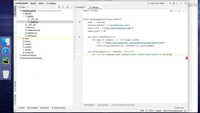 Пишем парсер каталога товаров на Scrapy (Python) смотреть онлайн