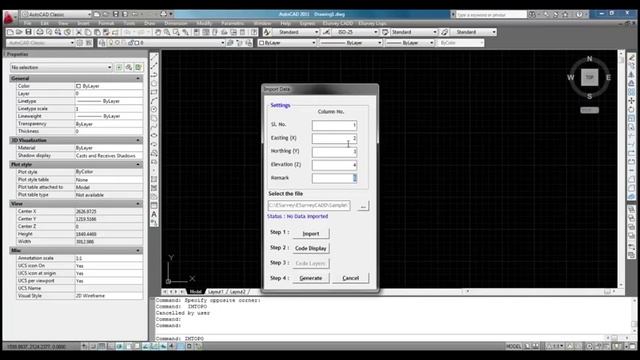 Land Surveying Point data Importing as a AutoCAD Drawing смотреть онлайн