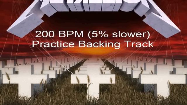 Master of Puppets 200 BPM (5% slower) Practice Backing Track смотреть онлайн