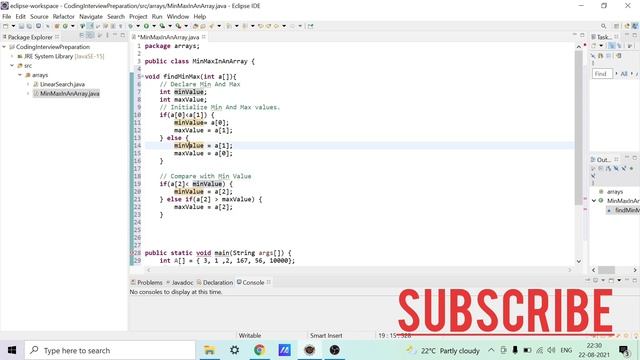 Program to find Minimum and Maximum in an array తెలుగు లో | Cracking Coding Interview смотреть онлайн
