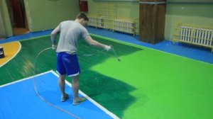 Покраска Спортзала. Безвоздушная покраска