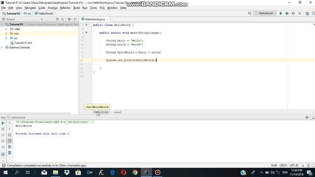 String Concatenation - Java beginner Tutorial #04 смотреть онлайн