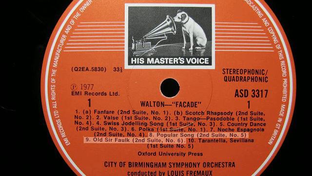 William Walton. Façade Suite. Popular Song. Old Sir Faulk. CBSO / Fremaux. HMV Quadraphonic LP смотреть онлайн