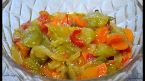 Салат из зеленых помидор на зиму без стерилизации.