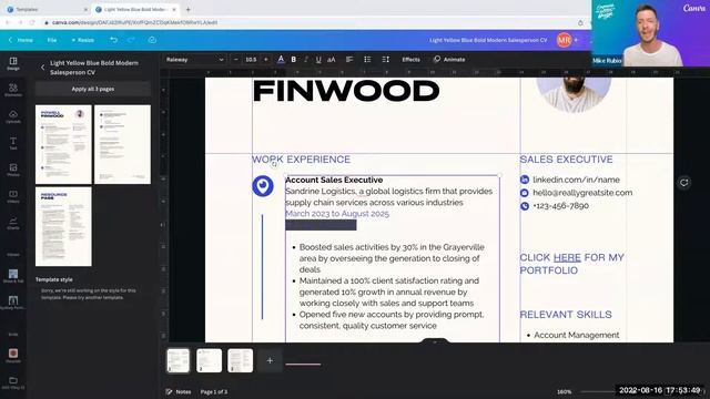 Live CV Creation ATS Optimised Creative CV Resume using @canva смотреть онлайн