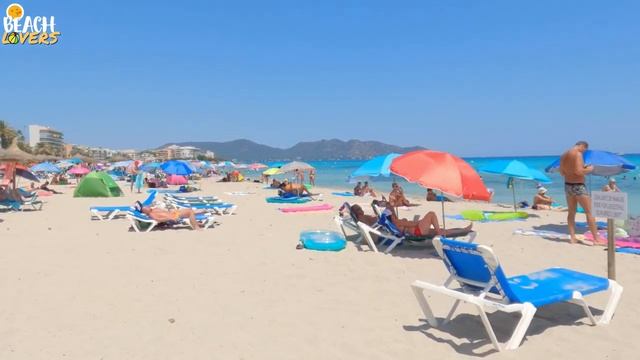 Stunning Famous Beach In Mallorca. Cala Millor. Mallorca Beach Walking Tour. Mallorca. Majorca 2022
