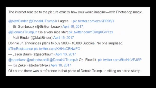 The internet unleashes Photoshop on Donald Trump Jr 's brand new t shirt смотреть онлайн
