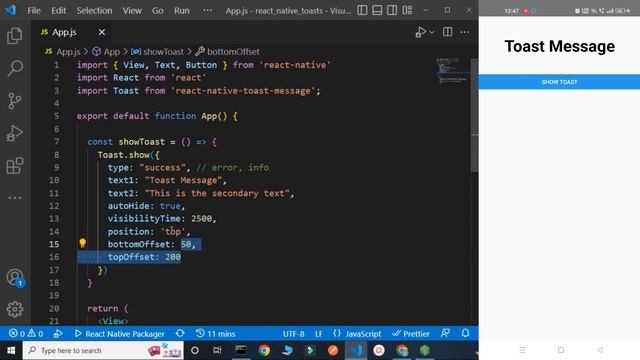 Toast Messages in React Native || React Native Tutorial смотреть онлайн