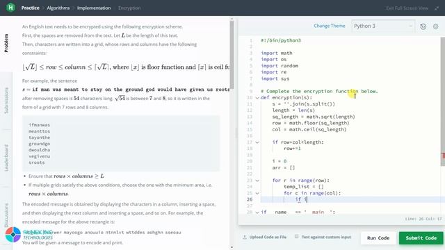 HackerRank Problem Solution || Encryption || Python смотреть онлайн