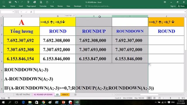 HÀM ROUND - ROUNDUP - ROUNDDOWN - I LOVE EXCEL! смотреть онлайн