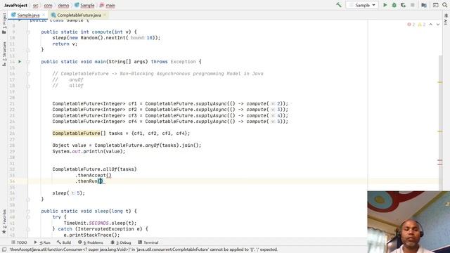 CompletableFuture method anyOf and allOf смотреть онлайн