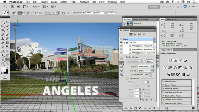 Adobe Photoshop CS5 Extended Advanced Ch 9 3D, VIDEO & ANIMATION   Creating 3D Text With RepoussÃ