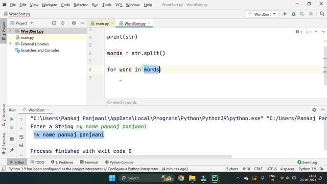 Python Program to Sort Words in Alphabetic Order | In Hindi | By Pankaj Panjwani смотреть онлайн